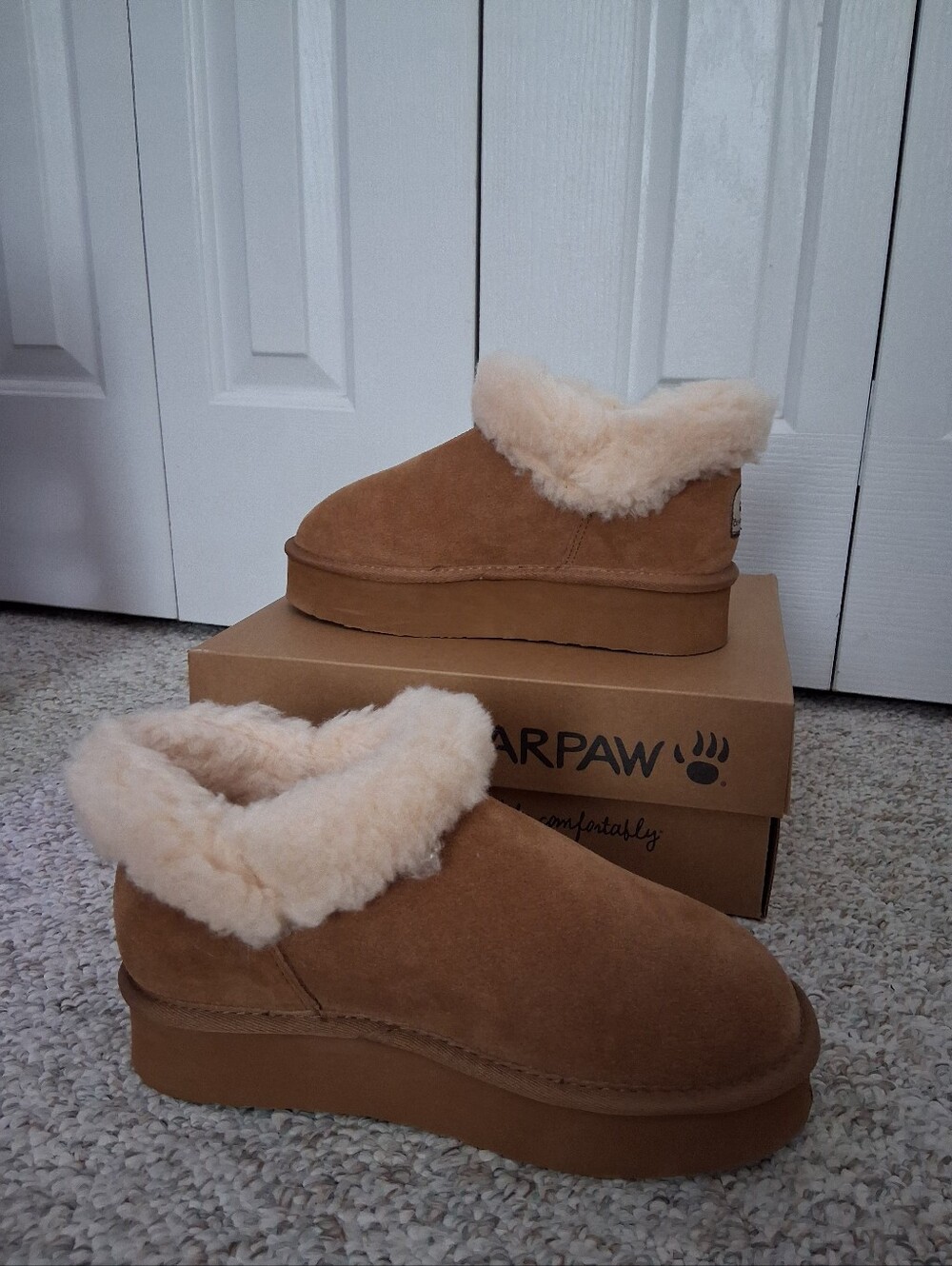 BearPaw Dreya Shearling Platform Boots